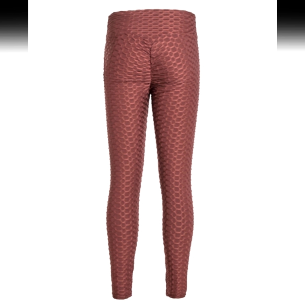 Women's Honeycomb Ruched Leggings with Pockets Fleece lined Size XL 28" inseam